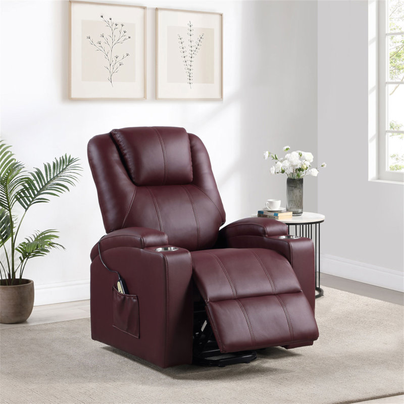 Fauteuil inclinable et massant Macklin, Rouge