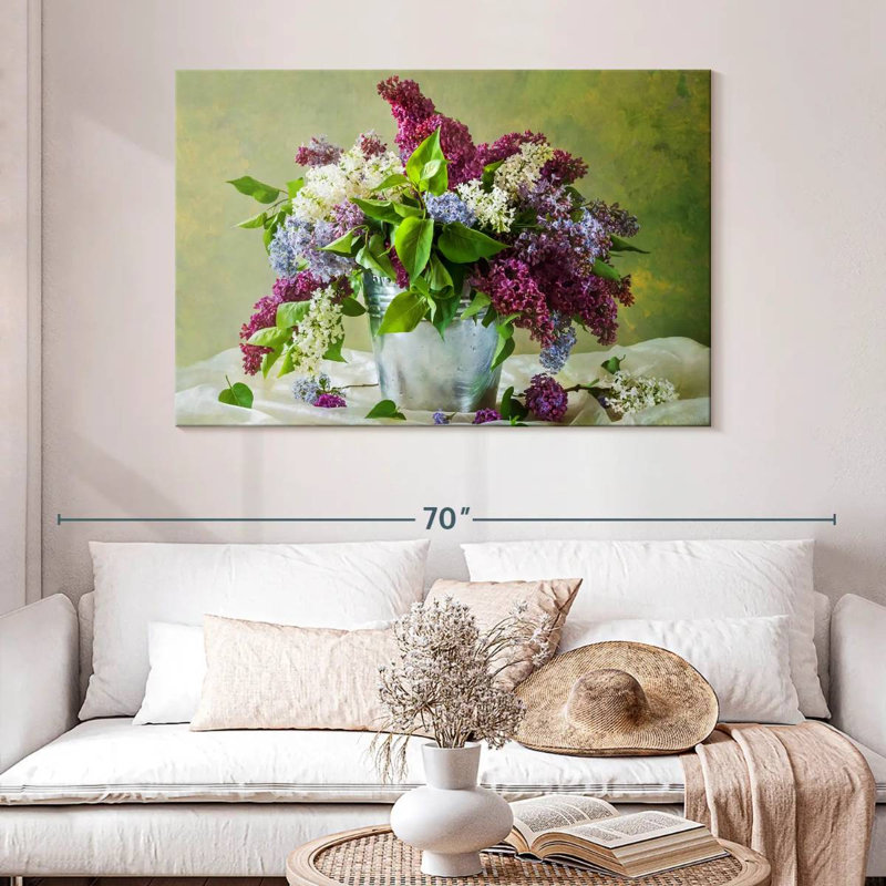 Harnek lilas dans un seau, H 32 po x l 48 po