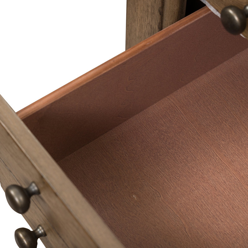 Aisja 3 Drawer Nightstand, Brown