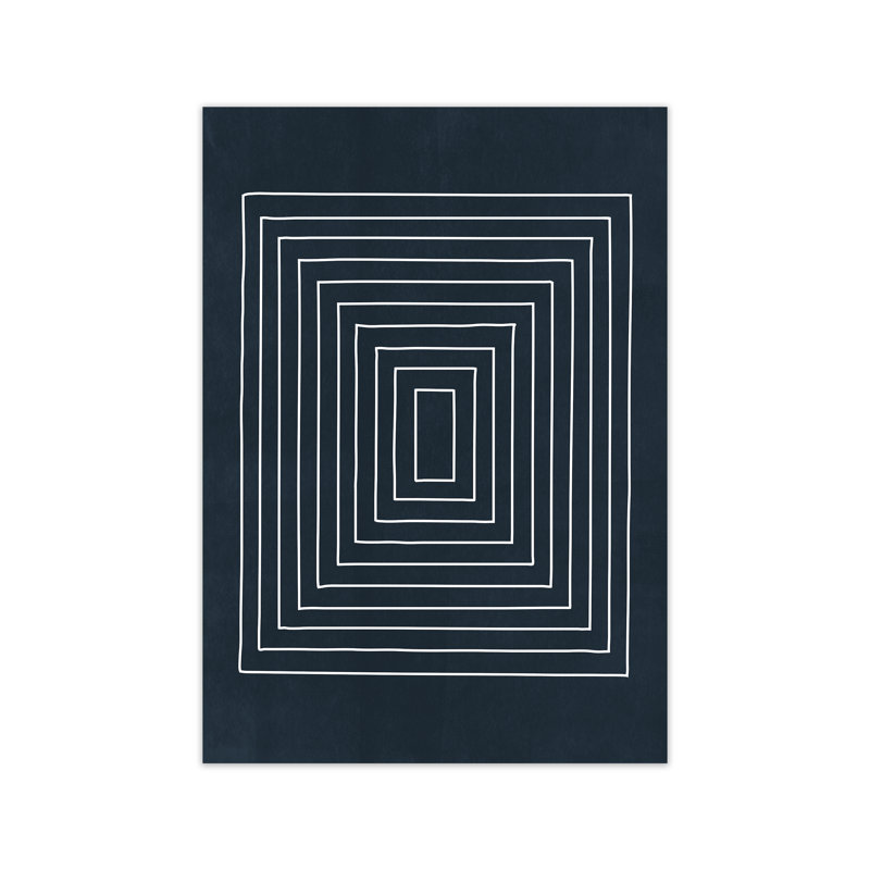 Mid Century Modern Blue B - No Frame Print, No Frame, 84cm H x 59cm W x 1cm D