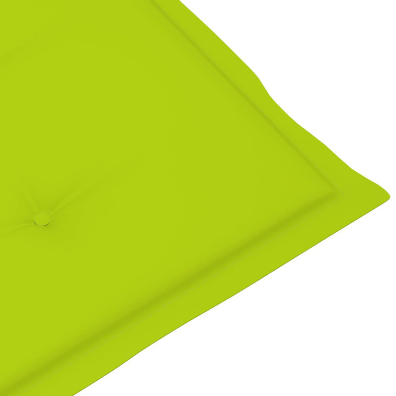 Chaise de patio avec coussin en teck, 3, Vert vif, Brun