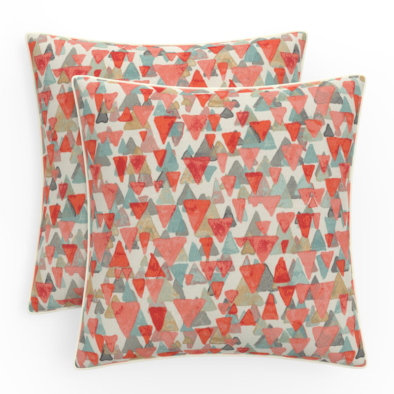 Pillow Perfect Abstract Indoor/Outdoor Accent Throw Pillow, Pink/Red