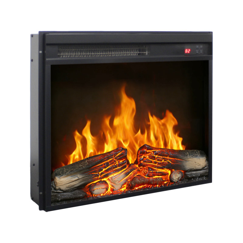 Foyer électrique de 23 pouces ultra-mince avec insert, foyer, flamme, télécommande, minuterie, protection contre la surchauffe, double dispositif, 1400W, chaleur, 5000 s par heure, 11 réglages de température, 50000 heures, source à DEL 4