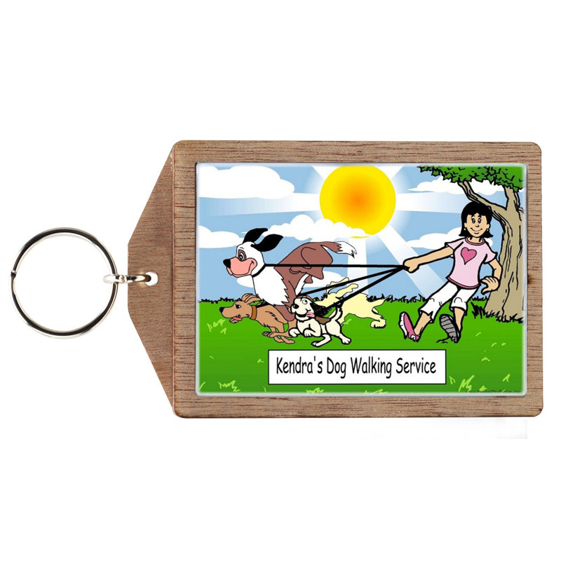 Personalized Dog Lover - Female Wooden Key Chain
