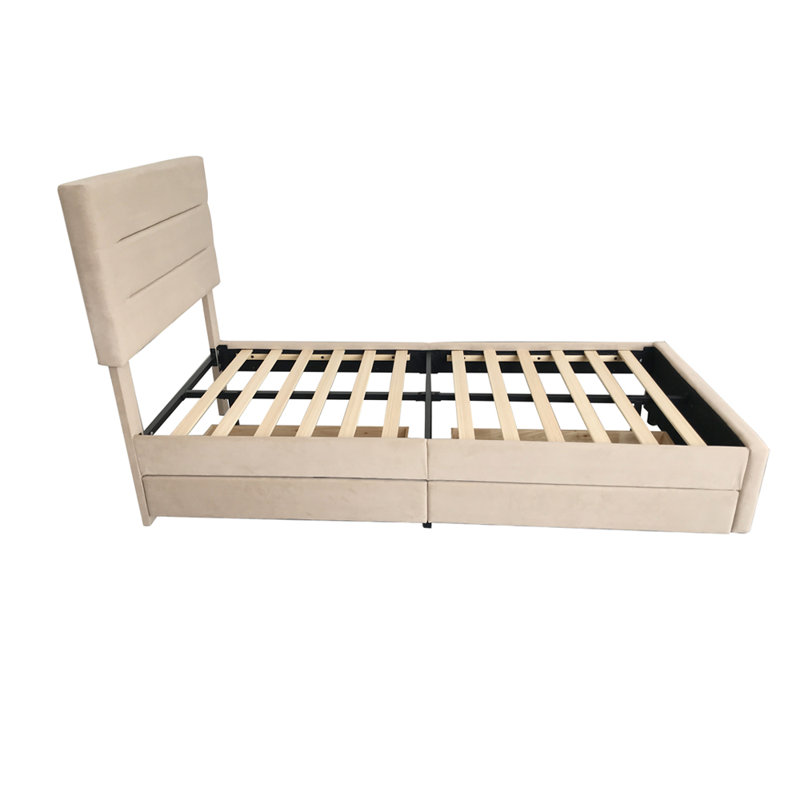 Upholstered Storage Bed, Single (3'), Champagne
