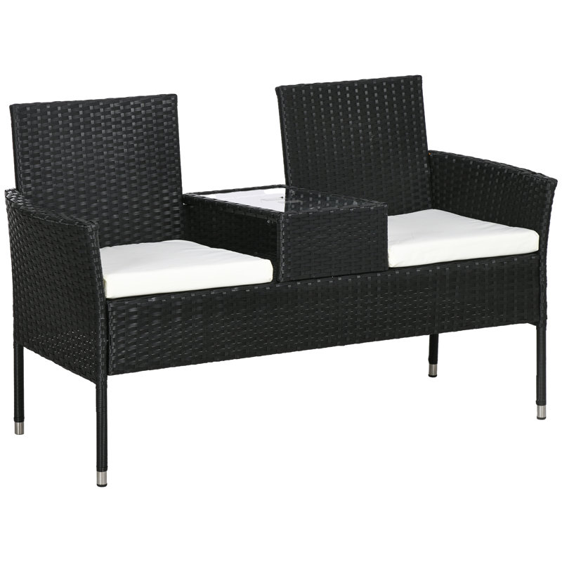 Chaise de patio avec coussins Bromelaid, Blanc