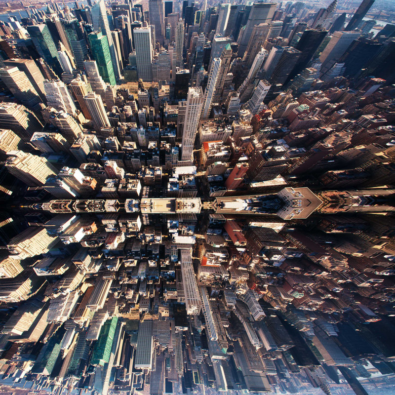 Manhattan Panorama in NYC - Photographie sur toile tendue, H 20 po x l 20 po