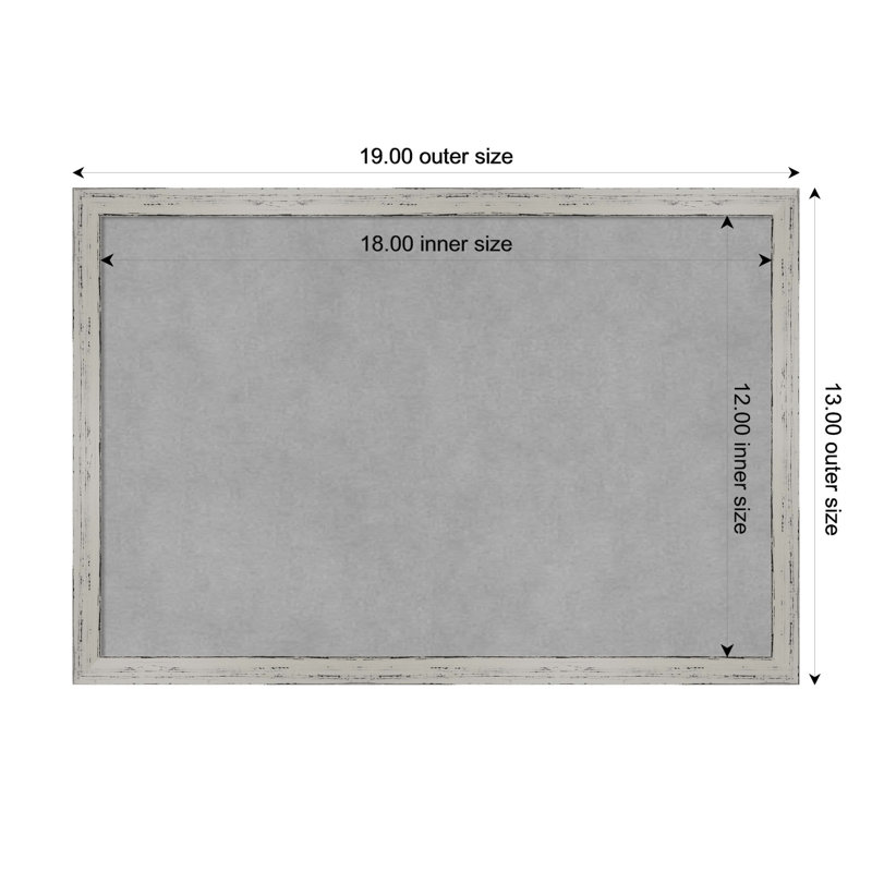 Tableau magnétique magnétique en métal, 13" H x 19" W x 1" D