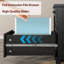 Bureau d'ordinateur 53 pouces en bois avec tiroirs, station de charge et classeur de style campagnard-2093623938