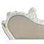 Banc, cuir synthétique beige et finition blanc antique