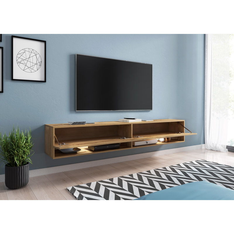 Moorestown Unfinished Floating TV Stand for TVs up to 78", Wotan oak