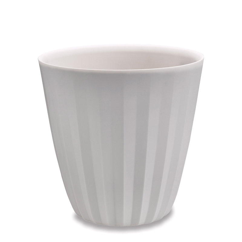 Crescent Garden Pleat Modern Round Pot Planter, Alpine White, 19" H x 19" W x 19" D