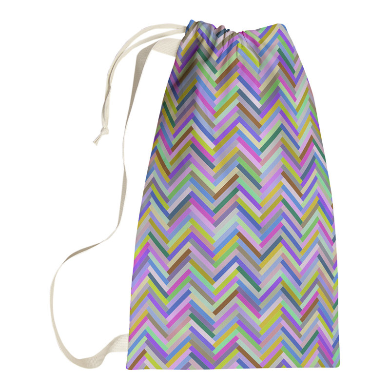 Sac à linge chevrons Mcguigan, Petit (H 29 po x l 18 po x P 1,5 po), Mauve
