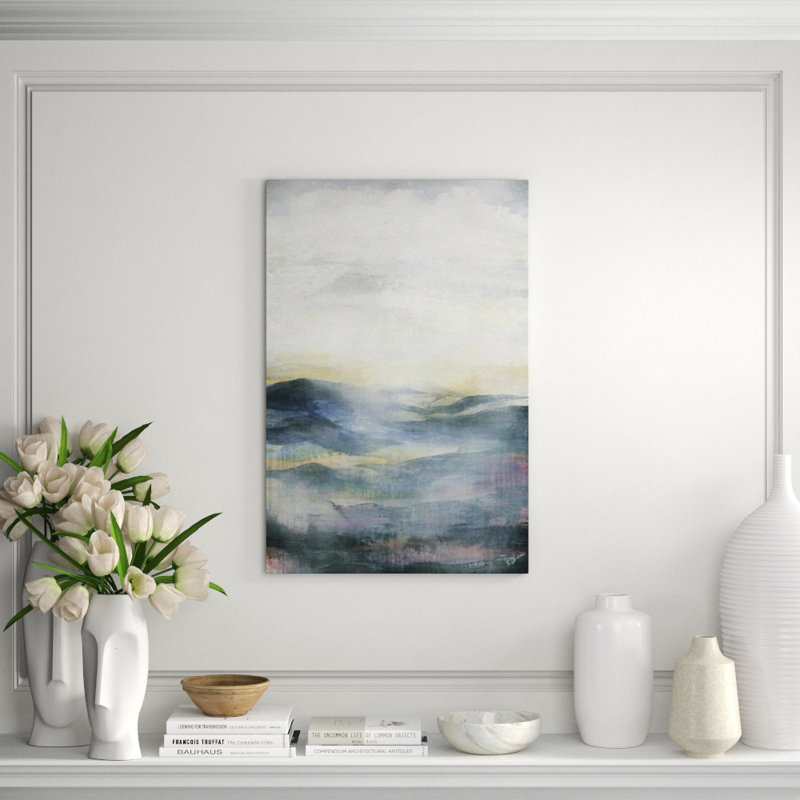 Misty Hills I Painting, 54" H x 36" W x 1.5" D, Image Brush Gel