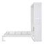 Grand lit escamotable mural avec tablettes, blanc