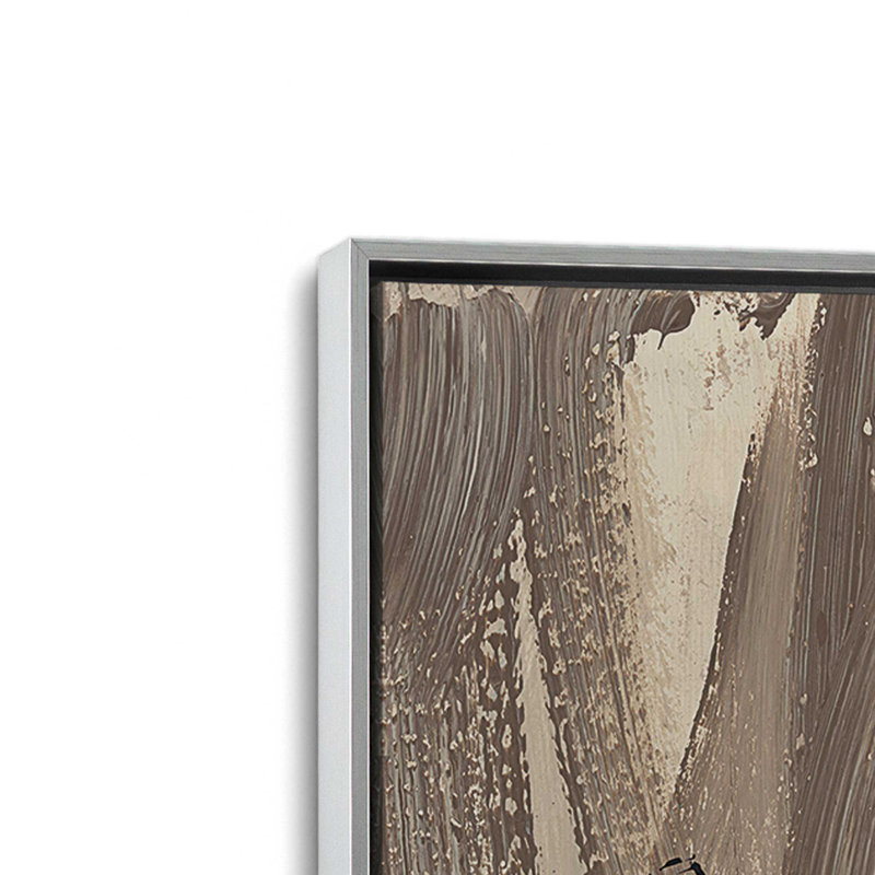 Terre et ombre, ensemble de 2, Cadre flottant en chrome poli, H 19 po x l 26 po
