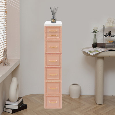 Slim Storage Organizer, Narrow Storage Cabinet With Movable Wheel