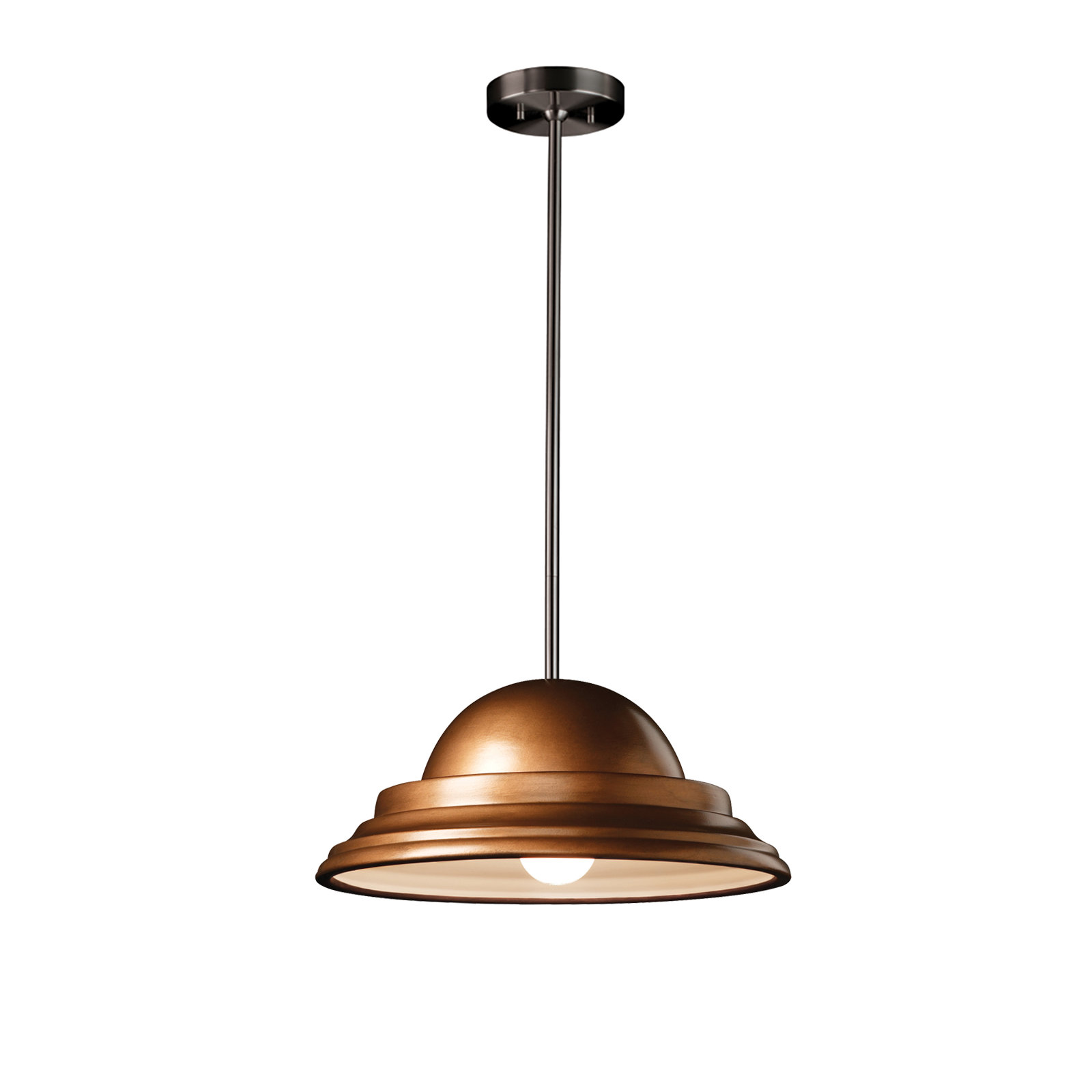 Leni Single Light Ceramic Dimmable Pendant, Brushed Nickel, Midnight Sky/Matte White, No