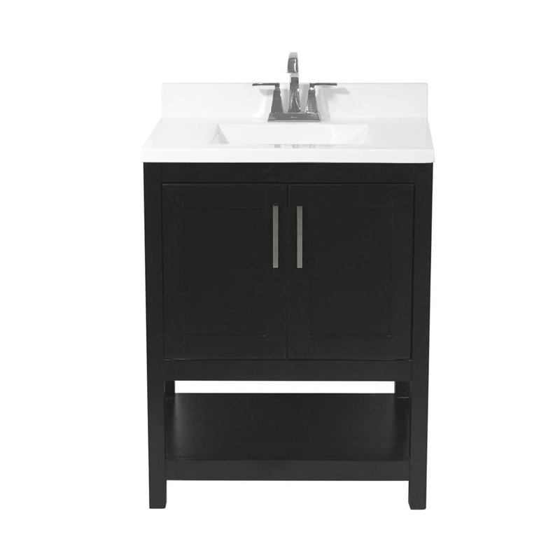 Ensemble de meuble-lavabo simple 25 po Datura, Espresso, Blanc