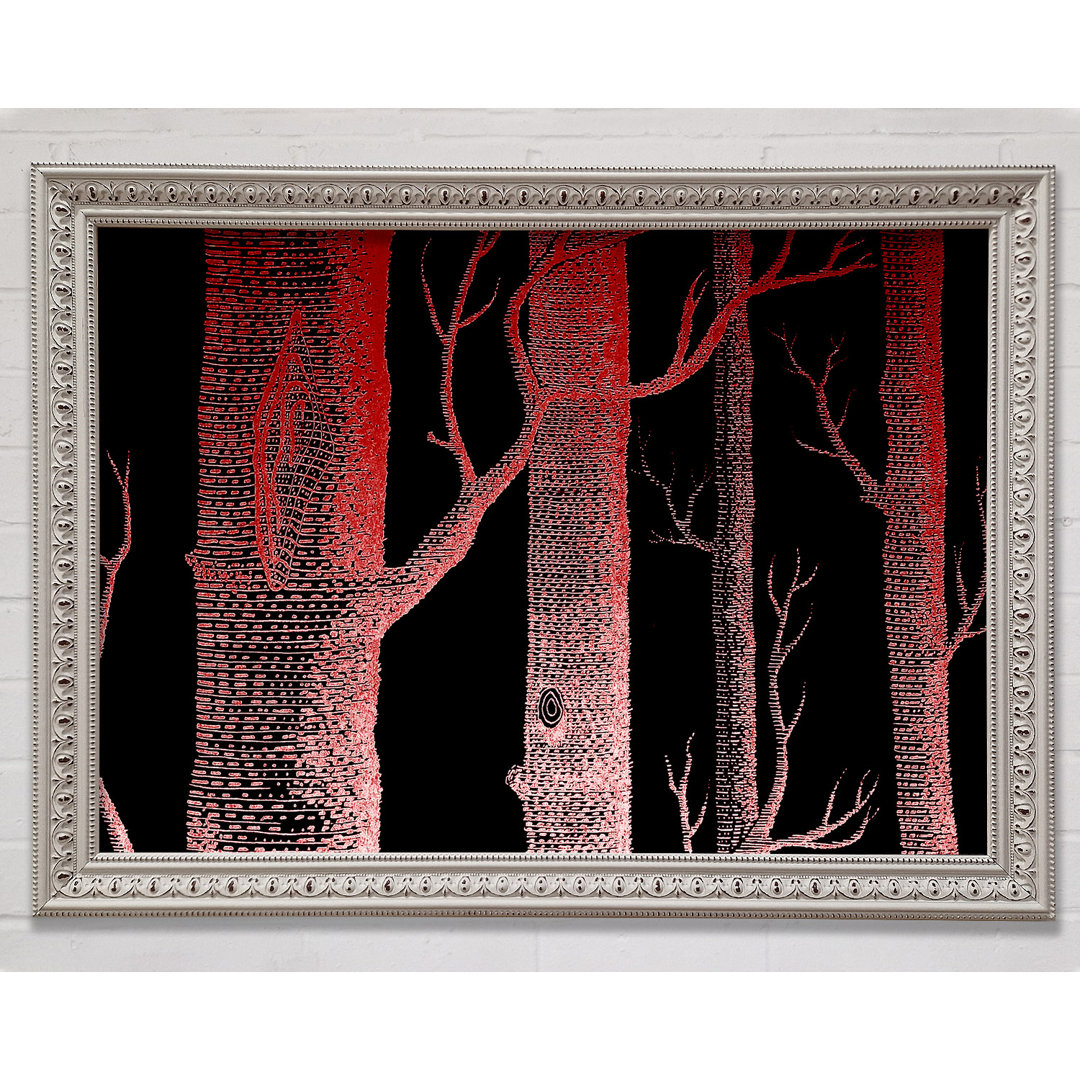 Red Night Trees - Einzelne Bilderrahmen Kunstdrucke