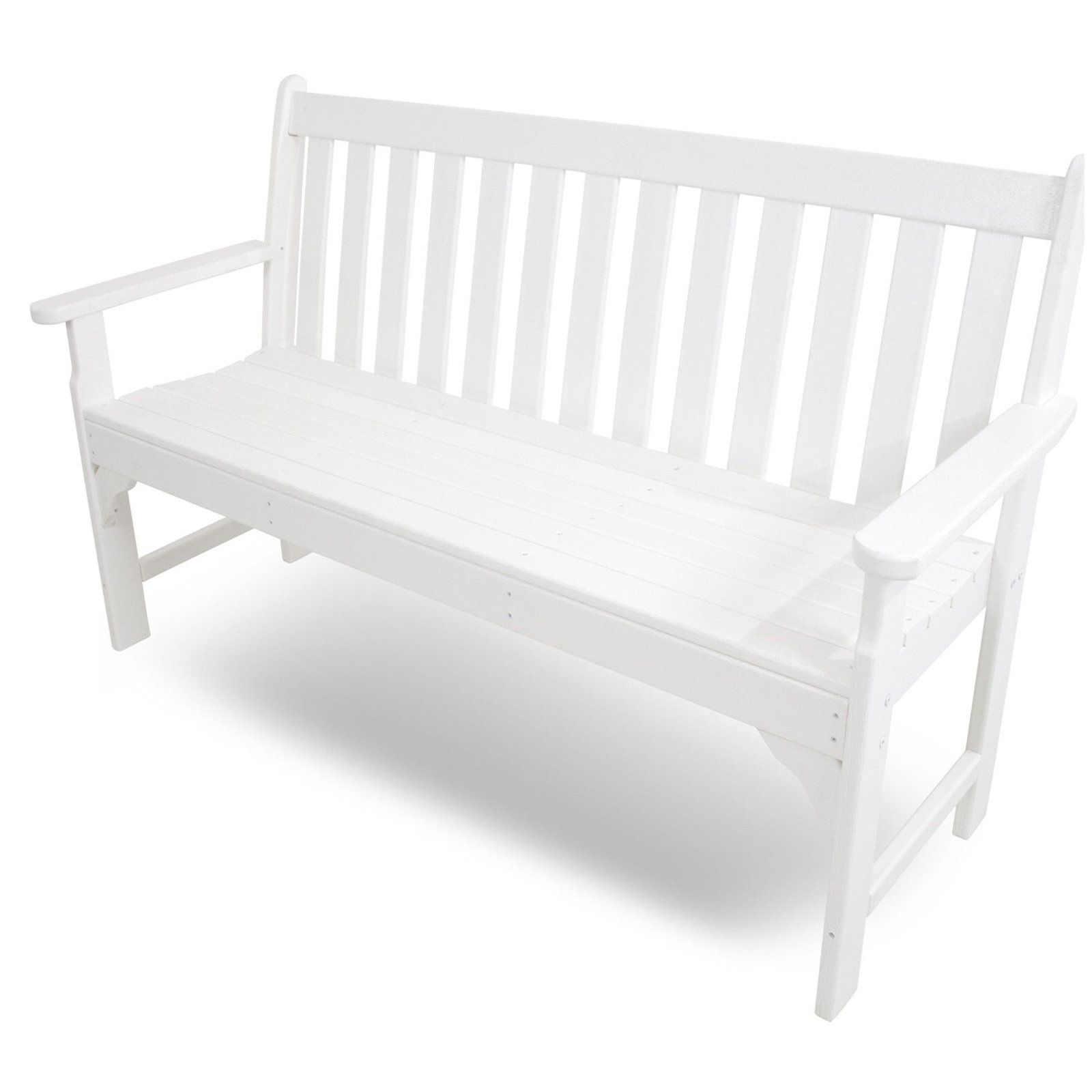 POLYWOOD Vineyard Patio Bench, 35.25" H x 60" W x 24" D, White