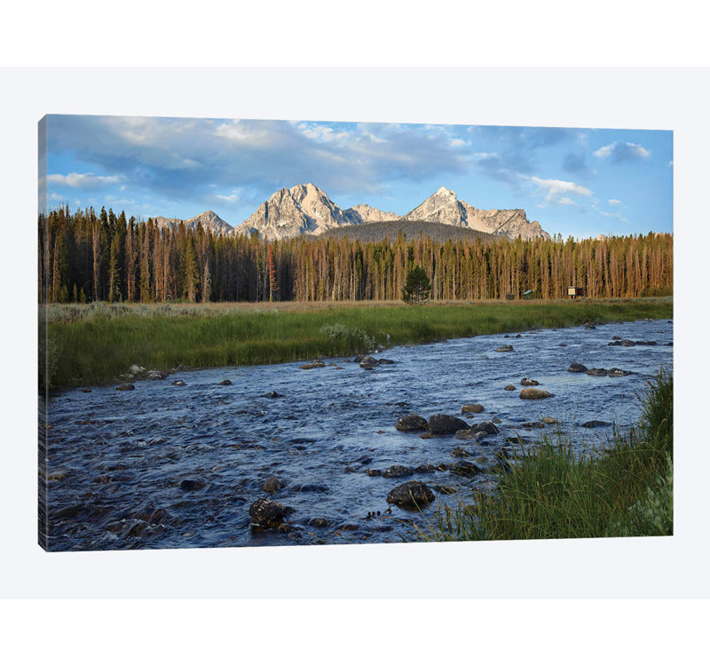 «Sawtooth Range and Stanley Lake Creek, Idaho», reproduction de photo sur toile, H 8 po x l 12 po x P 0,75 po