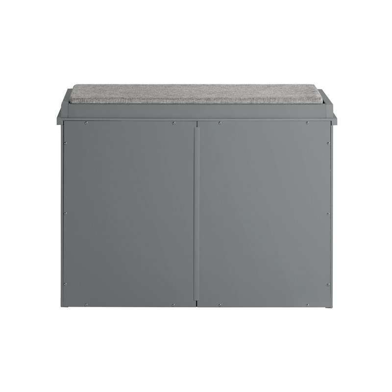 6 Pair Shoe Storage Bench, Grey