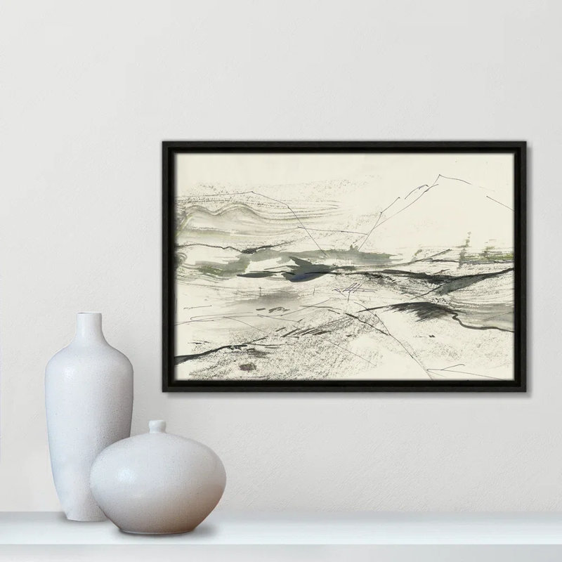 " Green Sketches " by PI Studio, Pas de tapis, Cadre mince noir, H 16 po x l 19 po x P 0,75 po