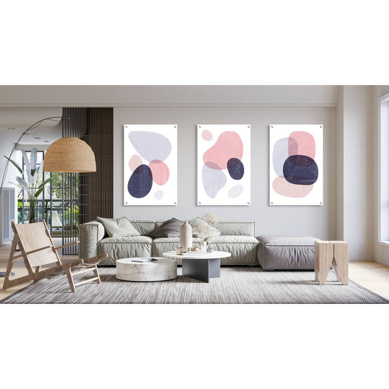 Formes abstraites - ensemble de 3 reproductions sans cadre
