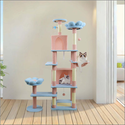 Arbre à chat 71 po avec poteau à griffer amovible