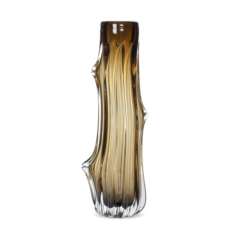 Willow Glass Vase, Amber,  Medium, 18.5" H x 6.5" W x 4.9" D, 13 pieces