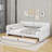 Queen Size Upholstered Platform Bed With USB And Drawers-1332542250