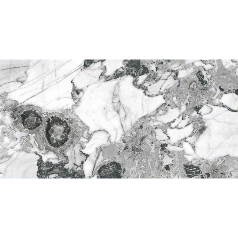 High Gloss 19.3" x 38.6" Porcelain Marble Look Wall Floor Use Tile, Jade Deep