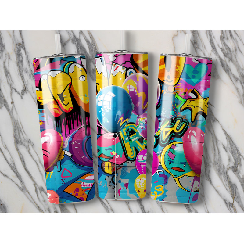 Choose Handmade Tumblers 591ml Vacuum Insulated Stainless Steel (18/8) Travel Tumbler with Straw