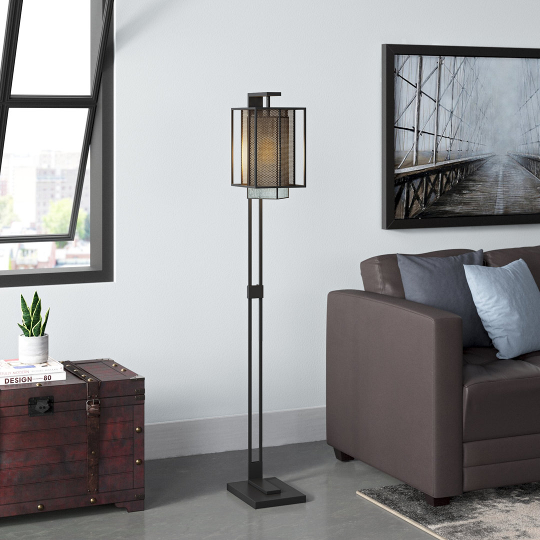 Keiland 61'' Matte Black Column Floor Lamp 17 Stories