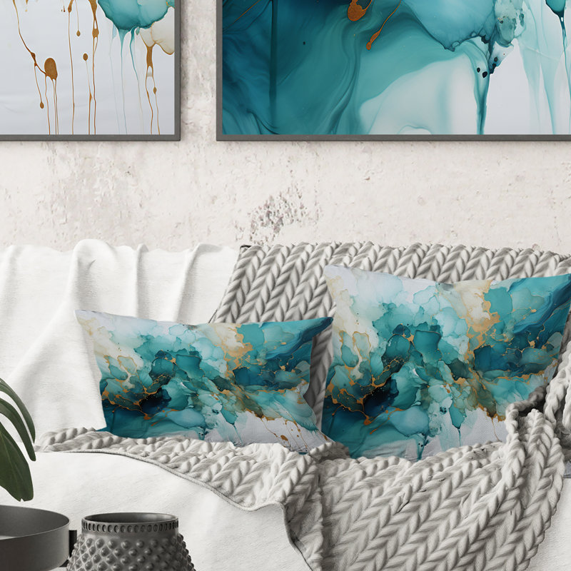 Coussin Teal Gold