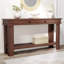 Farmhouse Console Table for Behind Couch, 54-Inch Long Entryway Table with Drawers & Open Storage Shelf-210895161