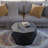 Solid Wood Round Modern Coffee Table – 29.5″ W Drum Design, Black Finish, Coffee Table for Living Room-1722144332-1719256571