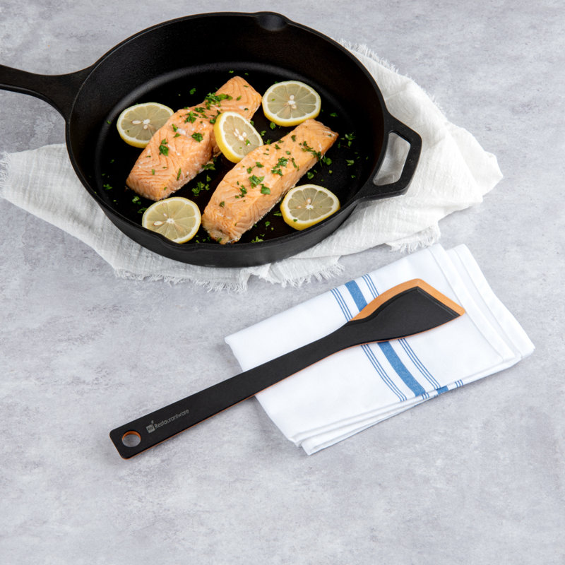 Spatule inclinée 13,2 pouces, 1 spatule en bois Turner en bois - Poignée robuste, trou suspendu, spatule en bois de pin noir