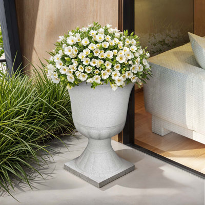 Jardinières de style grec antique de 56 cm (22 po) résistantes aux intempéries avec drainage pré-percé pour l'intérieur et l'extérieur