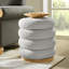 Rosa Modern  Storage 360°Swivel Round Ottoman with Solid Wood Base-5042425