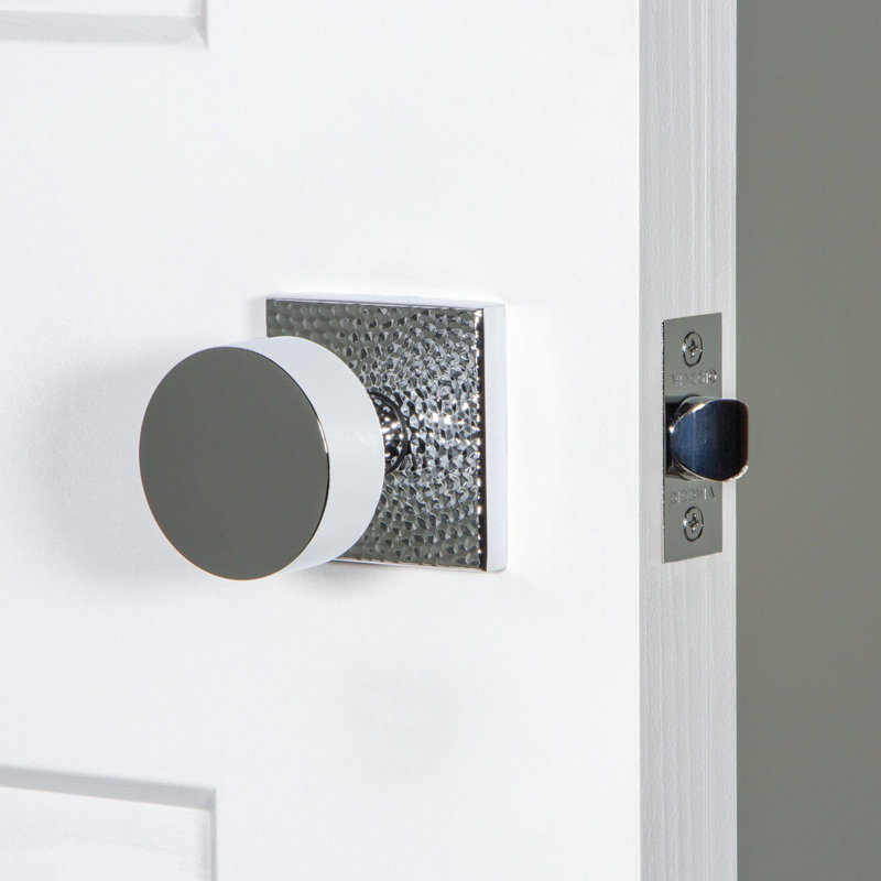 Viaggio Circolo Rosette Double Dummy with Circolo Knob, Square, 2 Door Knobs, Bright Chrome