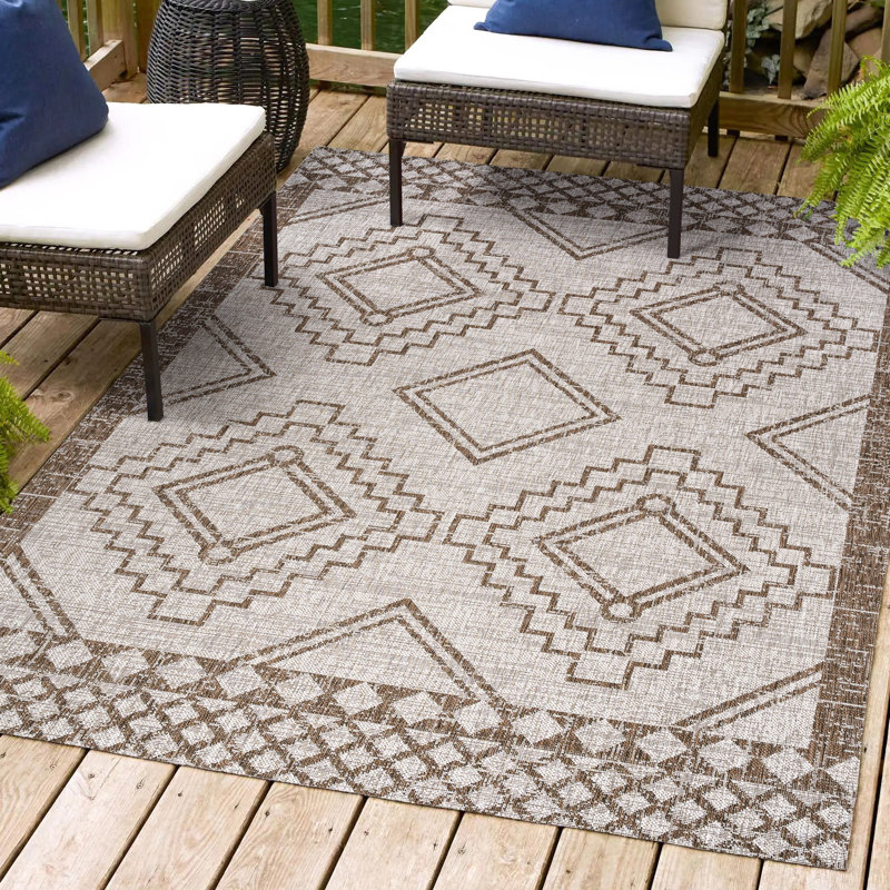Tapis intérieur / extérieur Woodside Diamond, Rectangle 3 pi 11 po x 6 pi