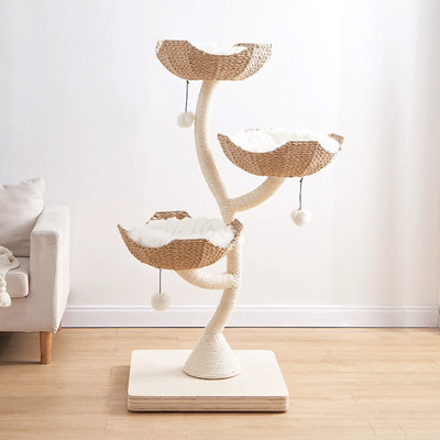 3 Tiers Cat Tree with Condons,Perch,Scratching Posts