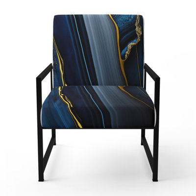 Crymble - Fauteuil d'appoint rembourré en marbre abstrait