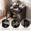 Buffet moderne en MDF de 81 cm (32 po) avec 2 tiroirs et 2 portes vitrées cintrées, fini bois noir-278126699