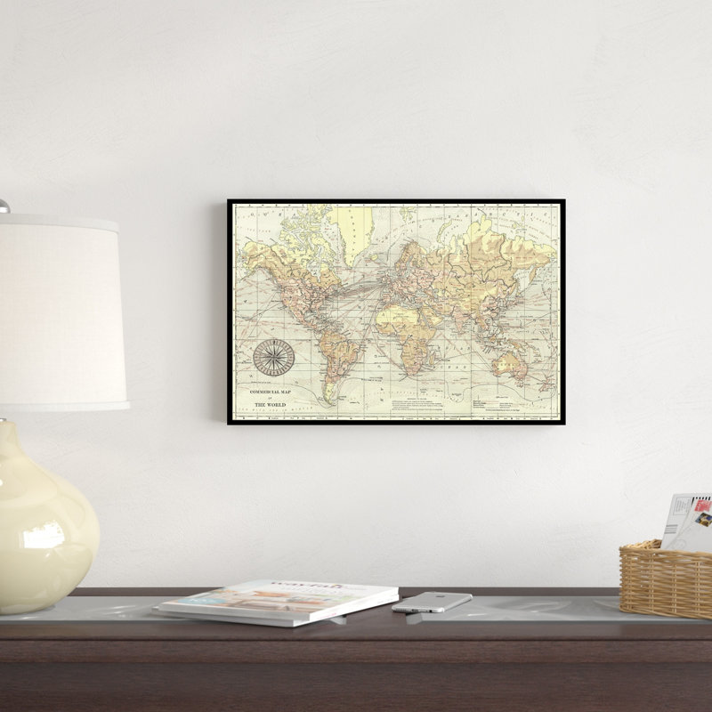 Carte du monde imprimée II, H 12 po x l 18 po x P 1,25 po