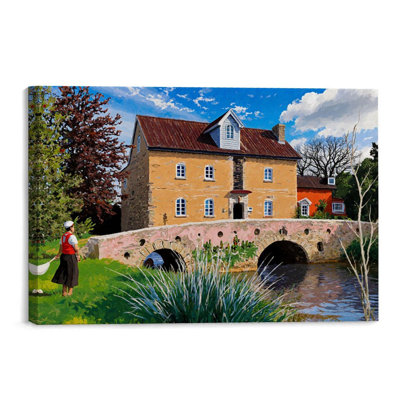 «Yellow Stone Bridge Bridge», art mural en toile 18 po x 24 po pour décor de cuisine