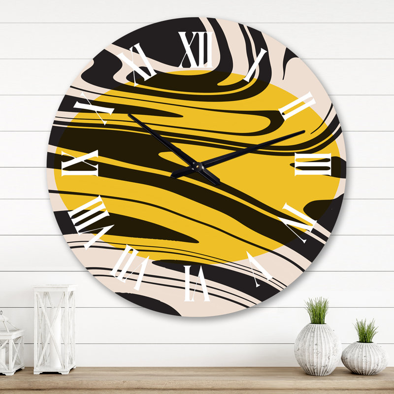 Horloge murale surdimensionnée rétro liquide années IV IV, Grand