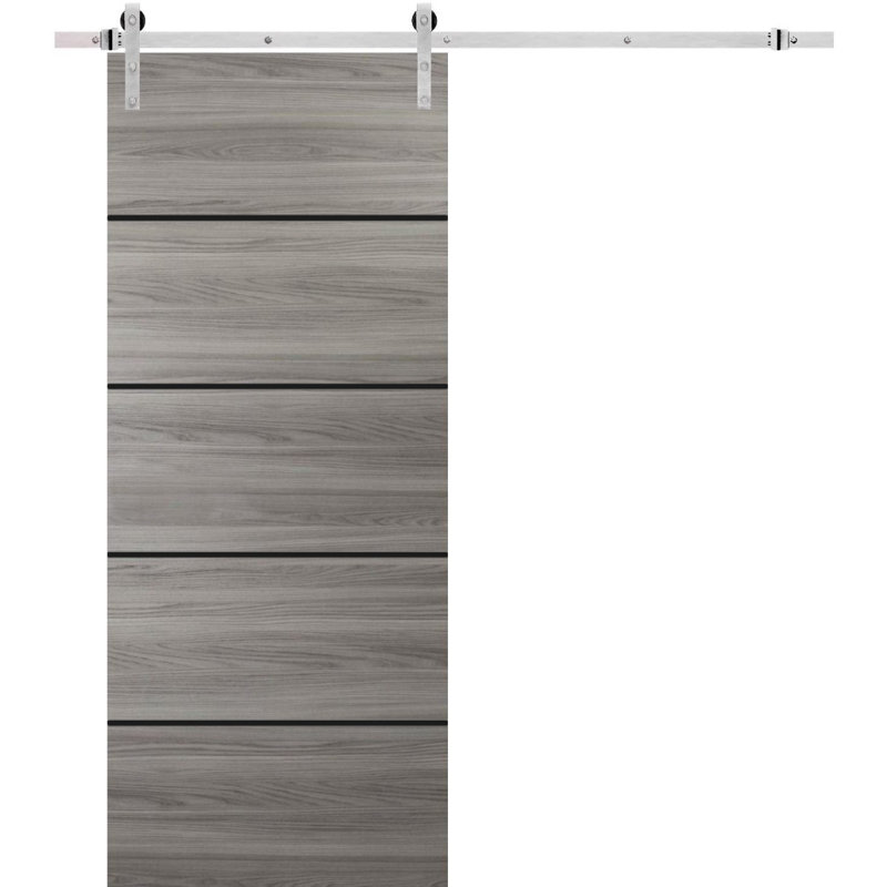 Porte de grange en bois massif massif, 18 po x 84 po, Frêne gingembre